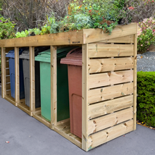 Quadruple Wheelie Bin Store with Green Roof Planter – Bluum Stores