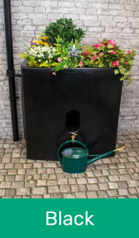 Oasis Water Butt Planter in Black colour