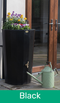 Midi Metropolitan Water Butt with Planter in Black