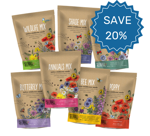 Save 20% on wildflower seedball grab gas