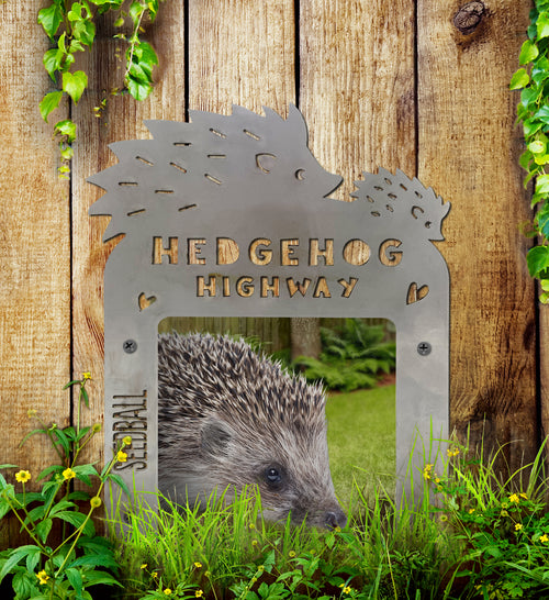 Hedgehog highway cut out for your garden fence 