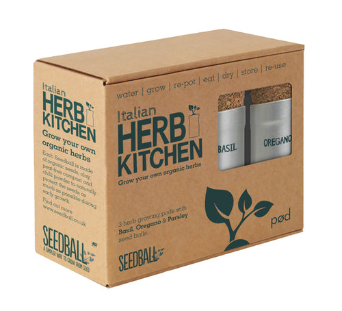 Grown your own herbs kit, a perfect gift idea. Front of box